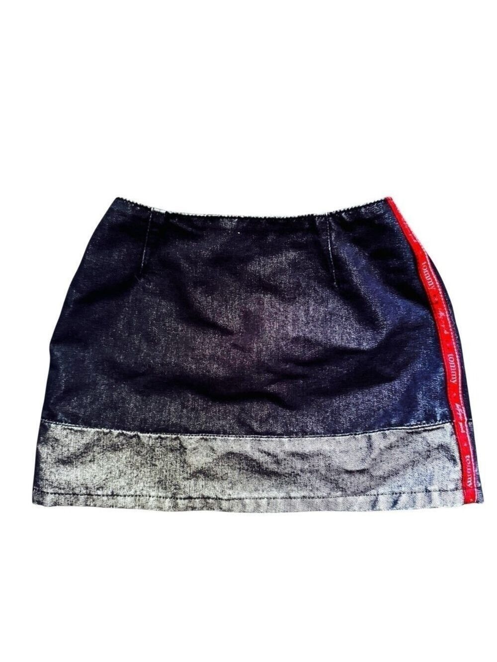 Tommy Hilfiger Dark and Light Blue Denim with Red Skirt Size 6 back zipper